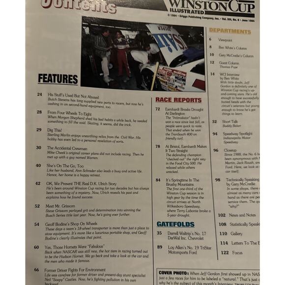 Winston Cup Illustrated Magazine June 1994 Jeff Gordon Racings Next Superstar - Picture 3 of 7